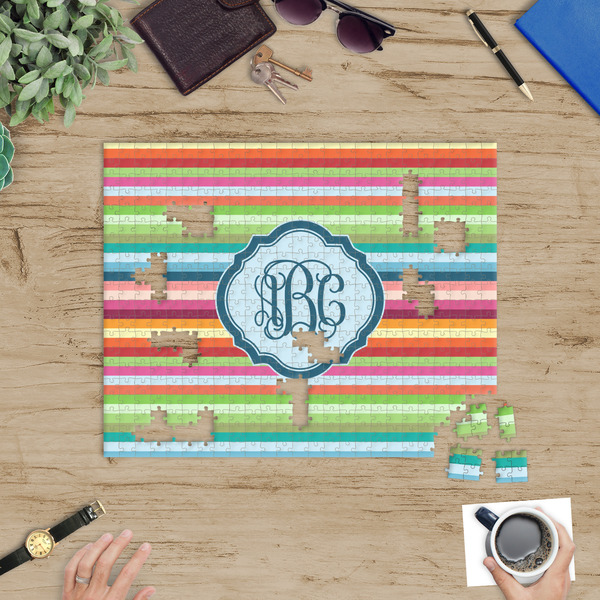 Retro Horizontal Stripes Jigsaw Puzzle 500 Piece - In Context