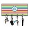 Retro Horizontal Stripes Key Hanger w/ 4 Hooks & Keys