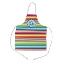 Retro Horizontal Stripes Kid's Apron w/ Monogram