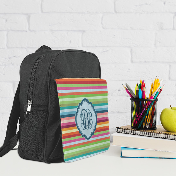Retro Horizontal Stripes Kid's Backpack - Lifestyle