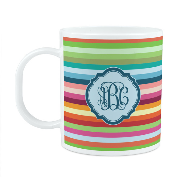 Custom Retro Horizontal Stripes Plastic Kids Mug (Personalized)