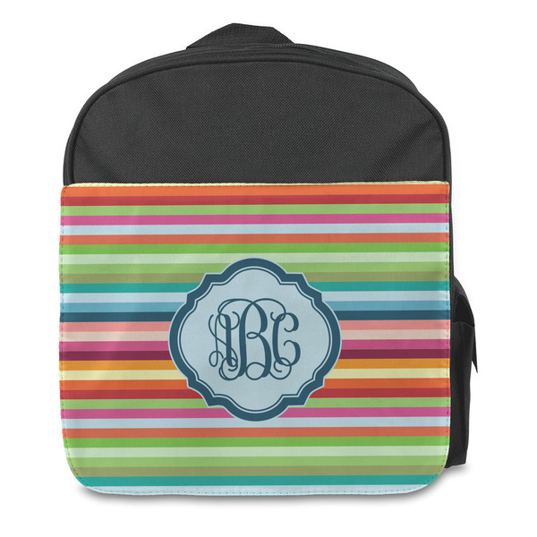 Retro Horizontal Stripes Kids Backpack - Front