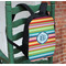 Retro Horizontal Stripes Kids Backpack - In Context