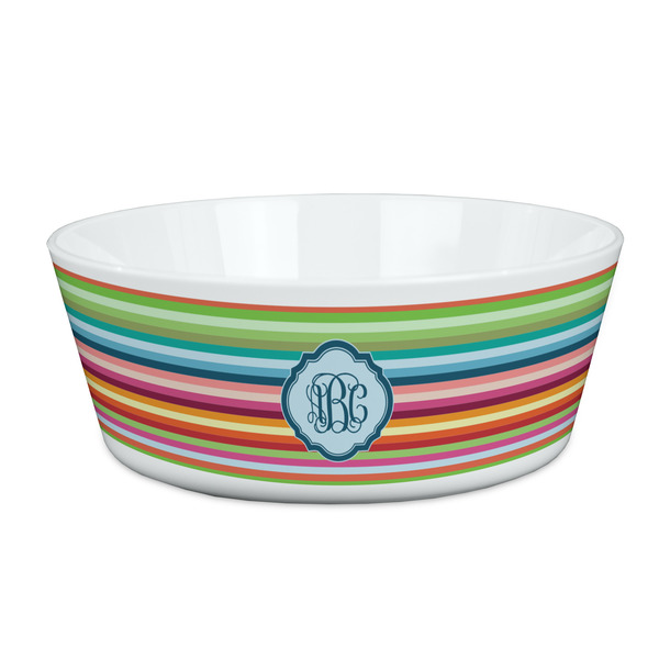 Custom Retro Horizontal Stripes Kid's Bowl (Personalized)
