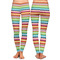 Retro Horizontal Stripes Ladies Leggings - Front and Back
