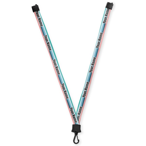 Custom Retro Horizontal Stripes Lanyard (Personalized)