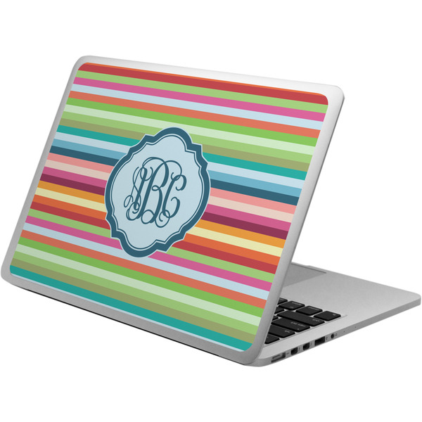 Custom Retro Horizontal Stripes Laptop Skin - Custom Sized w/ Monogram