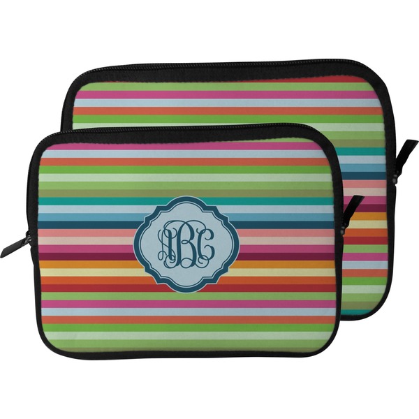 Retro Horizontal Stripes Laptop Sleeve (Size Comparison)