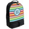 Retro Horizontal Stripes Large Backpack - Black - Angled View