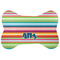 Retro Horizontal Stripes Bone Shaped Dog Food Mat (Personalized)