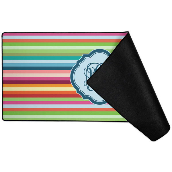 Retro Horizontal Stripes Large Gaming Mats - FRONT W/ FOLD
