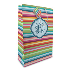 Retro Horizontal Stripes Large Gift Bag (Personalized)