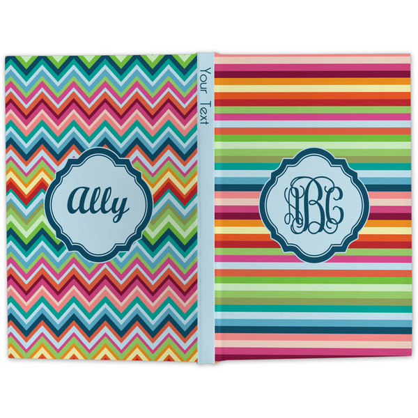 Retro Horizontal Stripes Large Hard Cover Journal - Apvl