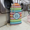 Retro Horizontal Stripes Large Laundry Bag - In Context