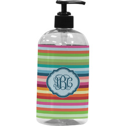 Retro Horizontal Stripes Plastic Soap / Lotion Dispenser (Personalized)