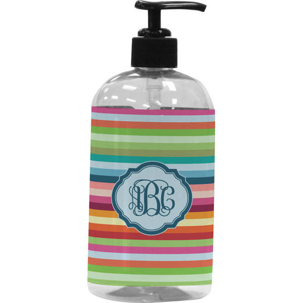 Custom Retro Horizontal Stripes Plastic Soap / Lotion Dispenser (Personalized)