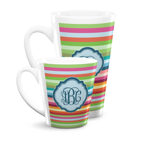 Retro Horizontal Stripes Latte Mugs Main