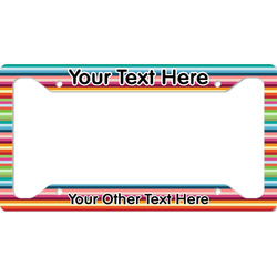 Retro Horizontal Stripes License Plate Frame - Style A (Personalized)
