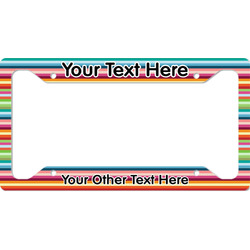 Retro Horizontal Stripes License Plate Frame - Style A (Personalized)