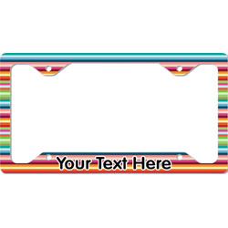 Retro Horizontal Stripes License Plate Frame - Style C (Personalized)