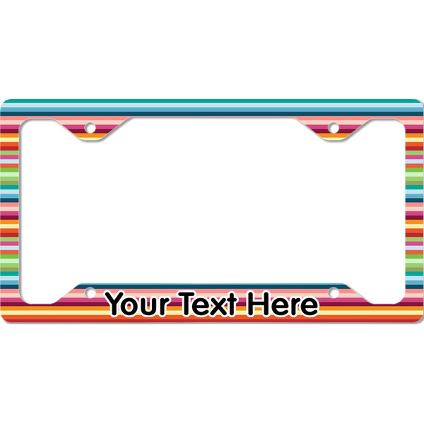 Custom Retro Horizontal Stripes License Plate Frame - Style C (Personalized)