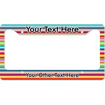 Retro Horizontal Stripes License Plate Frame - Style B (Personalized)