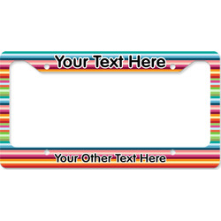 Retro Horizontal Stripes License Plate Frame - Style B (Personalized)