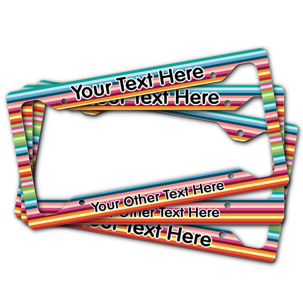 Retro Horizontal Stripes License Plate Frames - (PARENT MAIN)