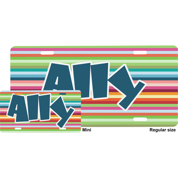 Retro Horizontal Stripes License Plate (Sizes)