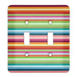 Retro Horizontal Stripes Light Switch Cover (2 Toggle Plate)