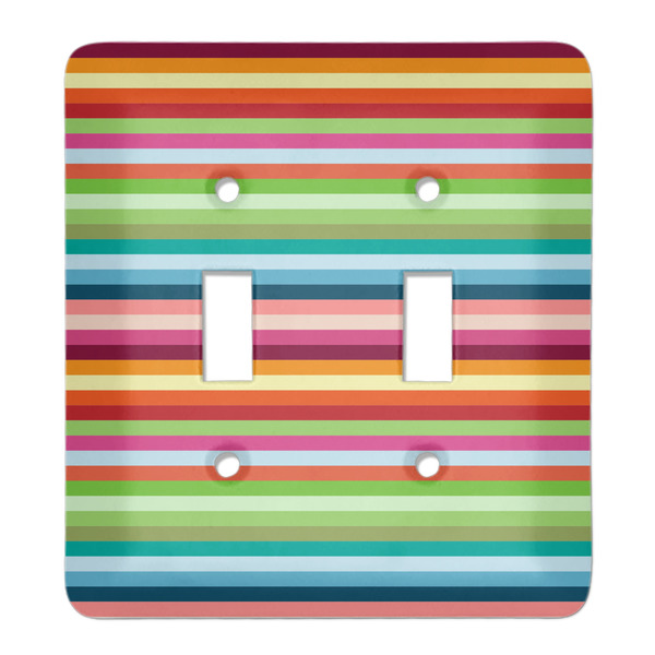 Custom Retro Horizontal Stripes Light Switch Cover (2 Toggle Plate)