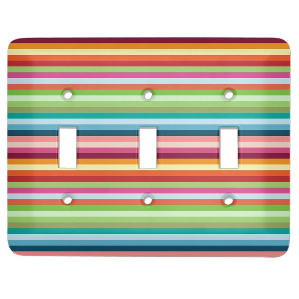 Custom Retro Horizontal Stripes Light Switch Cover (3 Toggle Plate)