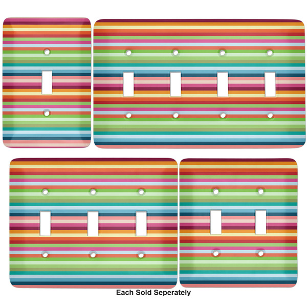 Retro Horizontal Stripes Light Switch Covers all sizes