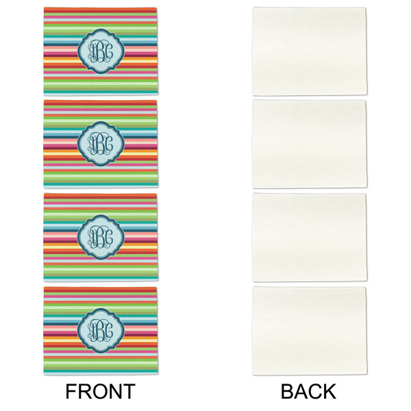 Retro Horizontal Stripes Linen Placemat - APPROVAL Set of 4 (single sided)