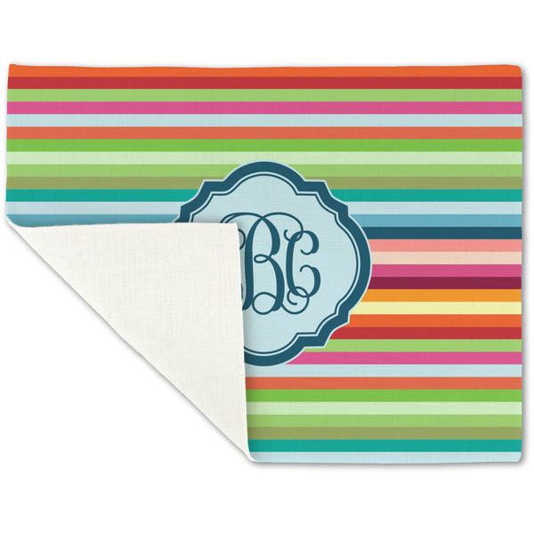 Retro Horizontal Stripes Linen Placemat - Folded Corner (single side)