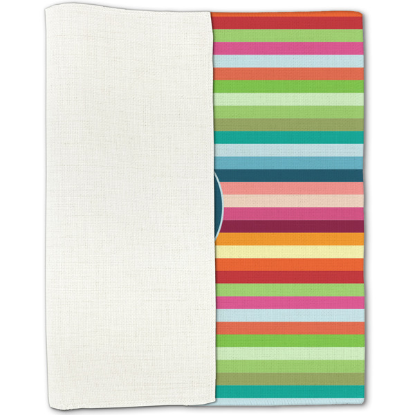 Retro Horizontal Stripes Linen Placemat - Folded Half