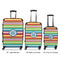 Retro Horizontal Stripes Luggage Bags all sizes - With Handle