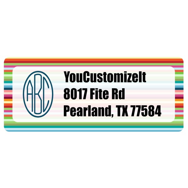 Custom Retro Horizontal Stripes Return Address Labels (Personalized)