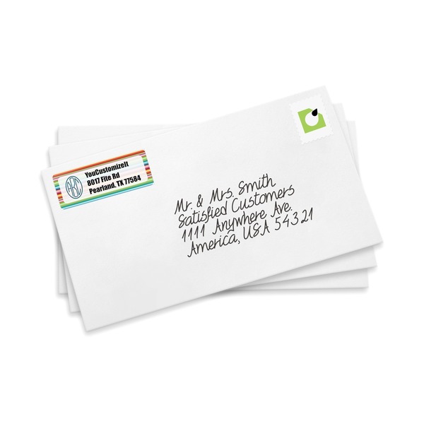 Retro Horizontal Stripes Mailing Label on Envelopes