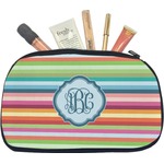 Retro Horizontal Stripes Makeup / Cosmetic Bag - Medium (Personalized)