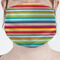 Retro Horizontal Stripes Mask - Pleated (new) Front View on Girl