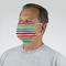 Retro Horizontal Stripes Mask - Quarter View on Guy