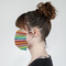 Retro Horizontal Stripes Mask - Side View on Girl