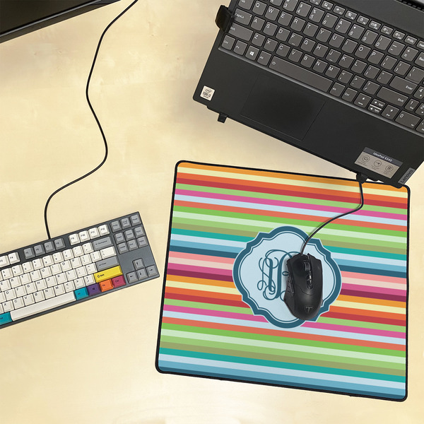Retro Horizontal Stripes Medium Gaming Mats - LIFESTYLE