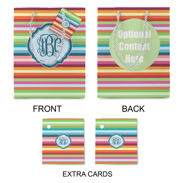 Retro Horizontal Stripes Medium Gift Bag - Approval