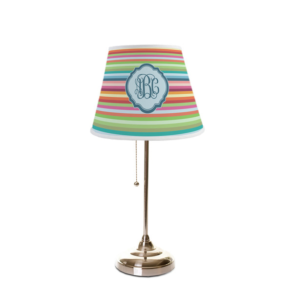 Retro Horizontal Stripes Poly Film Empire Lampshade - On Stand