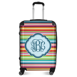 Retro Horizontal Stripes Suitcase - 24"Medium - Checked (Personalized)