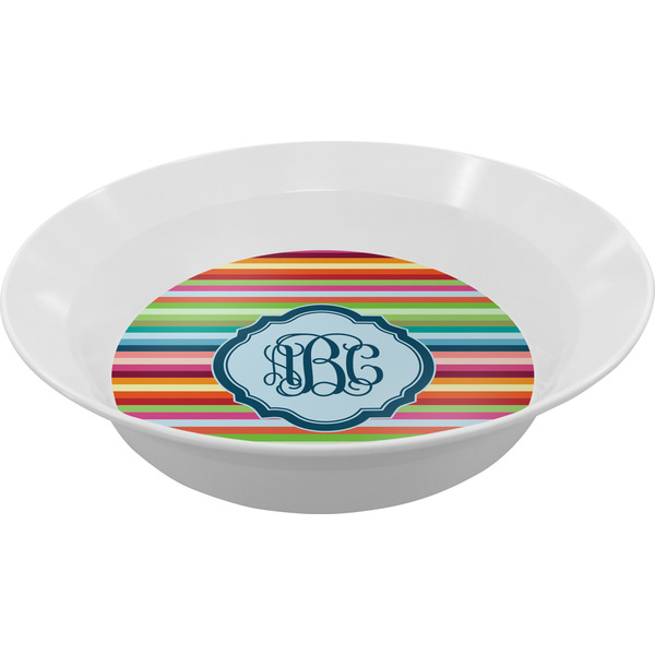 Custom Retro Horizontal Stripes Melamine Bowl (Personalized)