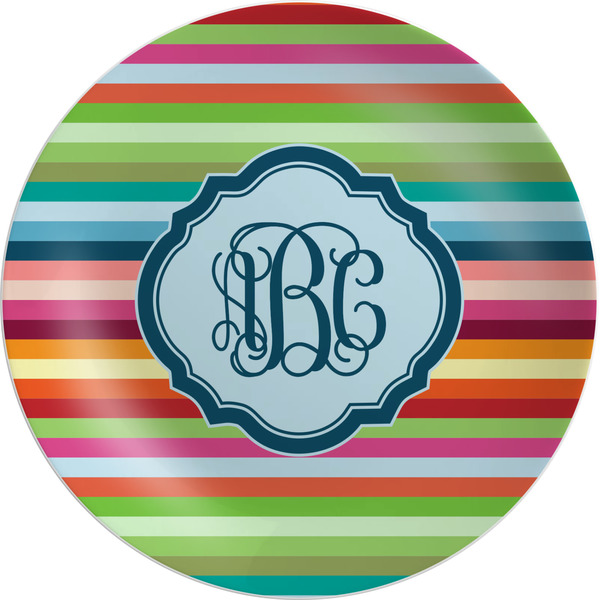 Custom Retro Horizontal Stripes Melamine Plate (Personalized)