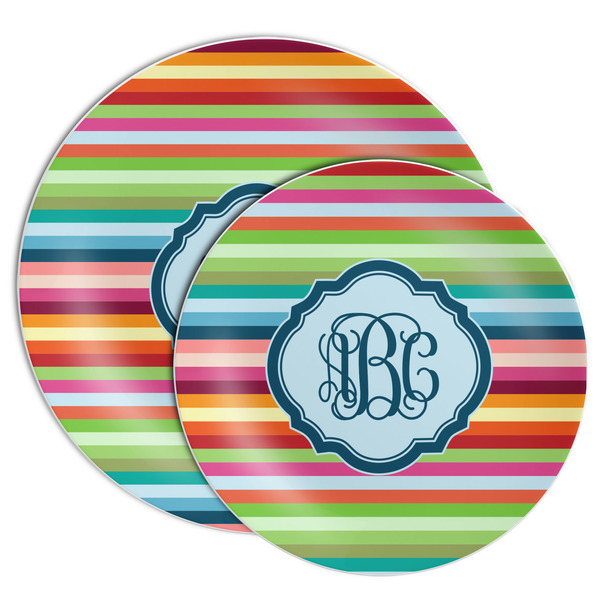 Retro Horizontal Stripes Melamine Plates - PARENT/MAIN